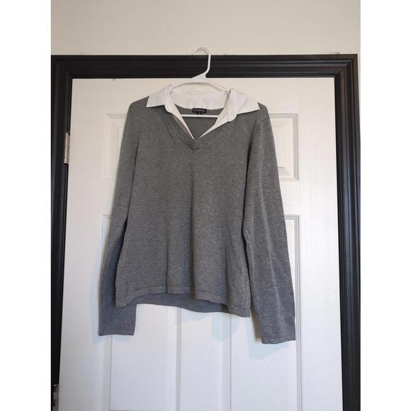Large gray collared sweater - Picture 1 of 4